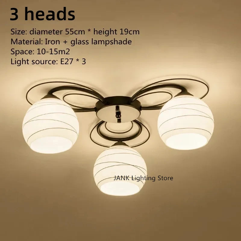 Lámpara de techo LED para sala de estar, dormitorio, restaurante, lámpara de araña, hotel americano, estudio, pasillo