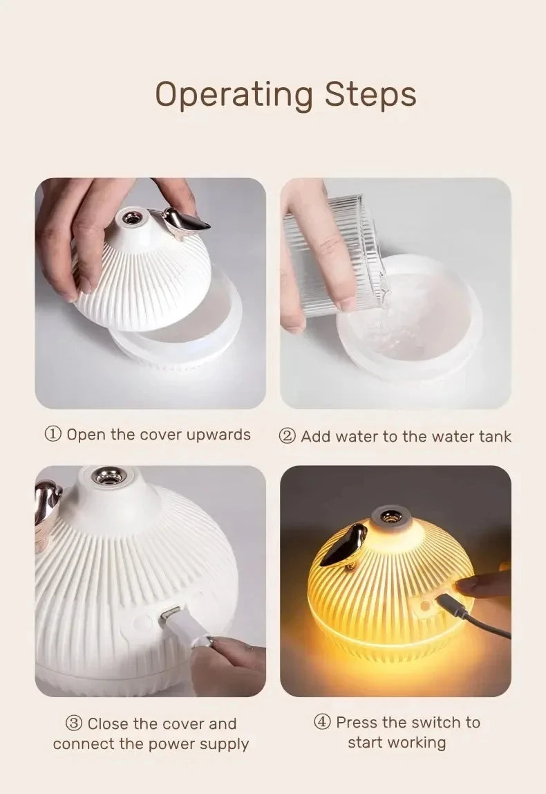 Humidificador portátil con aroma, diseño creativo en forma de cebolla, difusor de aire eléctrico USB, esencial para el coche, el hogar, el dormitorio y los viajes.