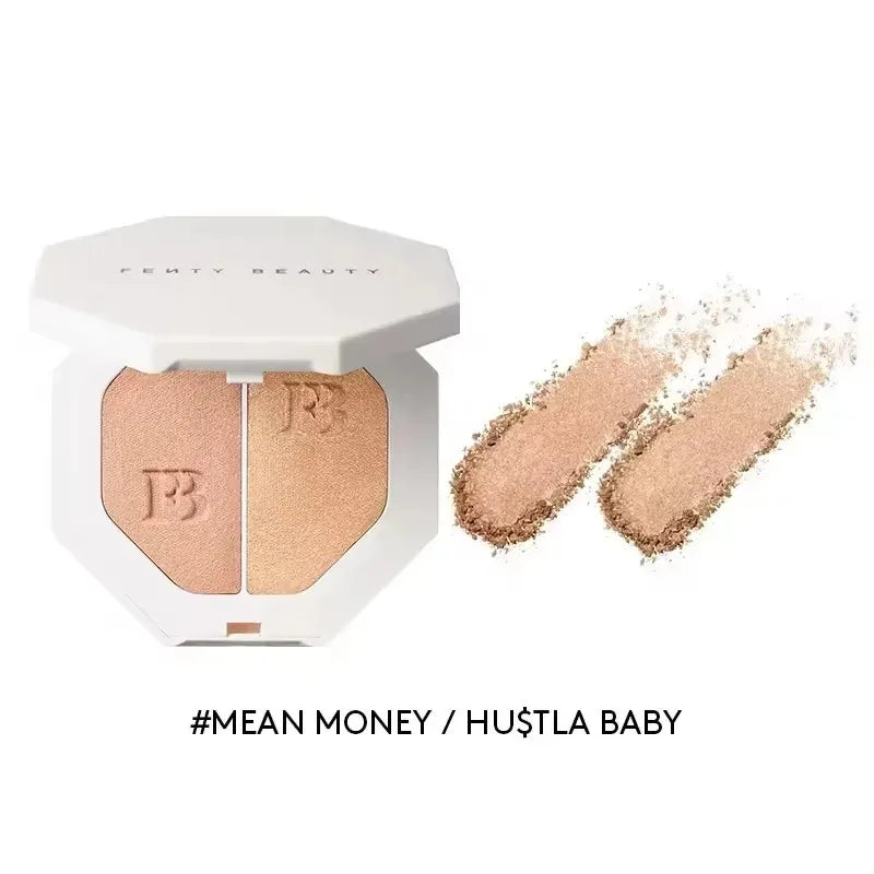 Fenty Beauty Paleta Iluminadora Facial De Alto Brillo, Barra De Contorno Natural, Polvo 3D De Diamante, Efecto Suavizante En Polvo