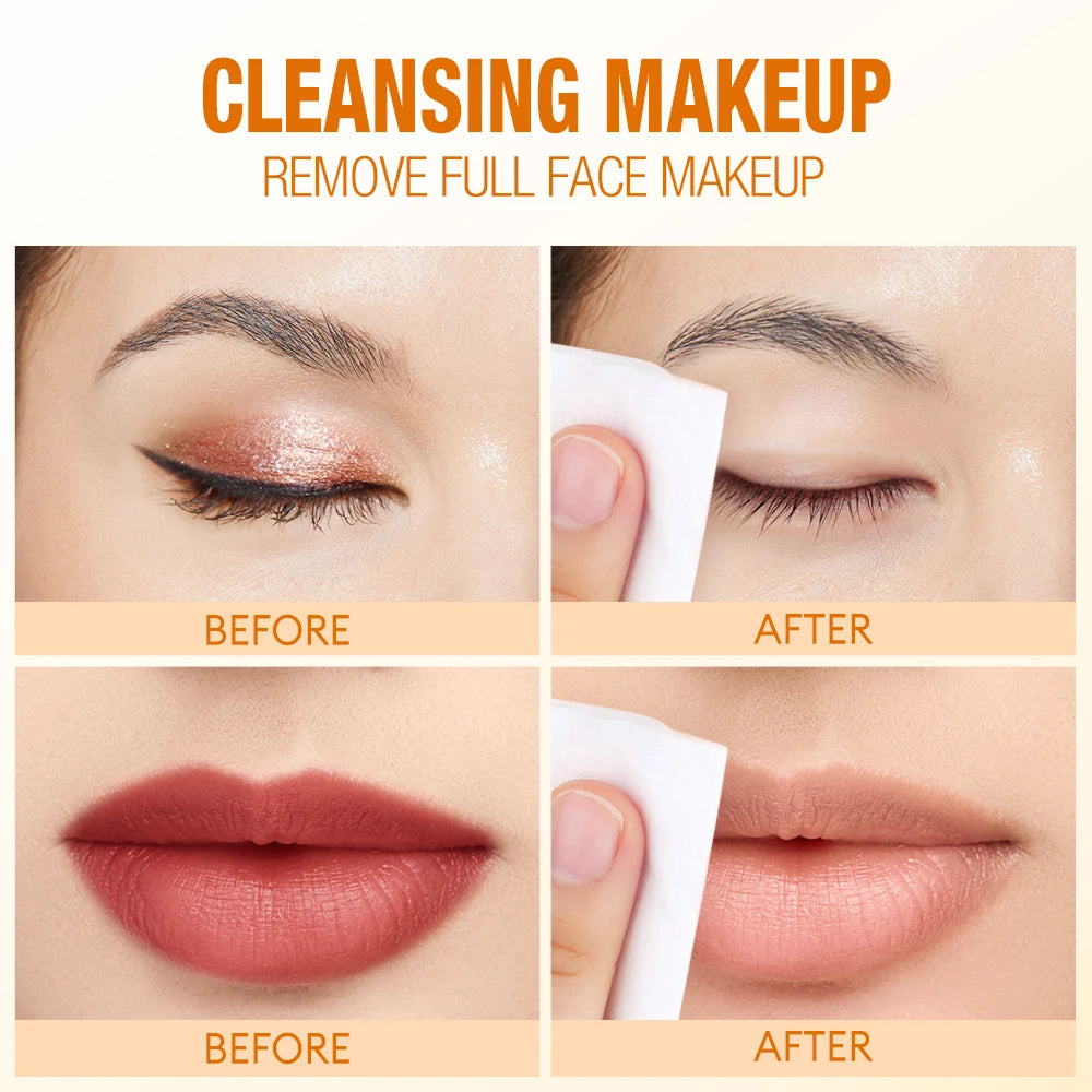 Desmaquillante bifásico con esencia de vitamina C para pieles sensibles. Disuelve instantáneamente el maquillaje más resistente sin irritar.
