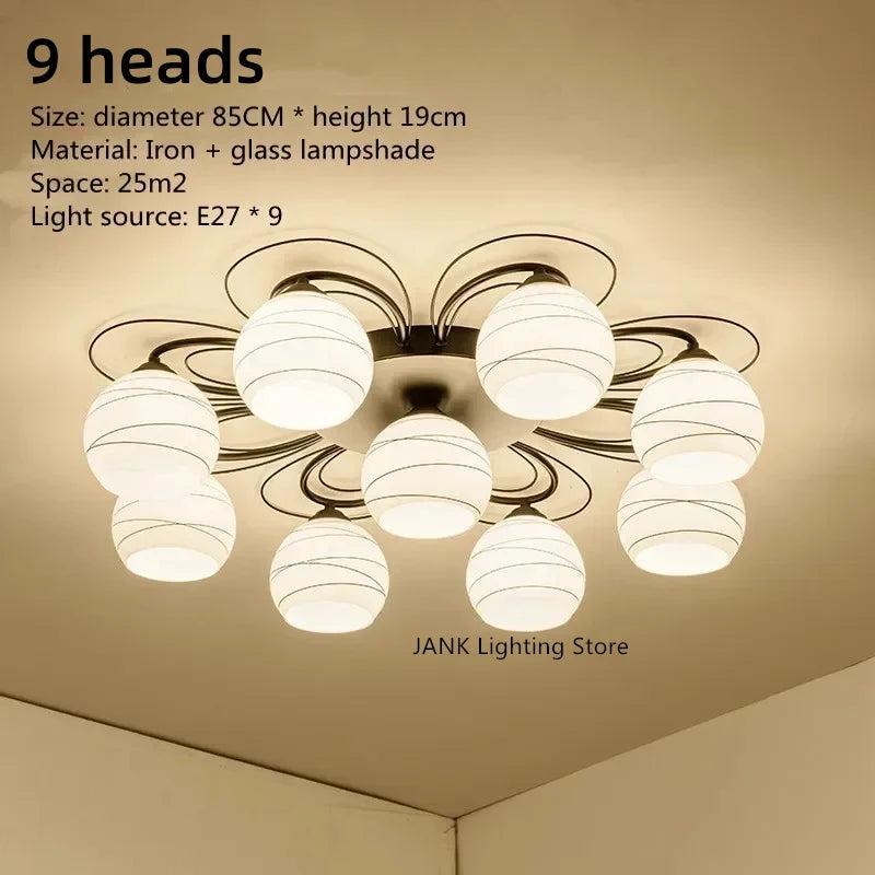Lámpara de techo LED para sala de estar, dormitorio, restaurante, lámpara de araña, hotel americano, estudio, pasillo