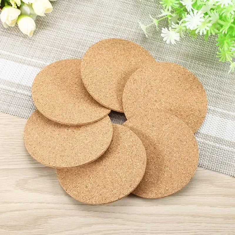 50/100 posavasos de corcho natural para tazas, manteles individuales para mesa, accesorios de cocina, posavasos redondos para tazas de café y té, decoración de escritorio