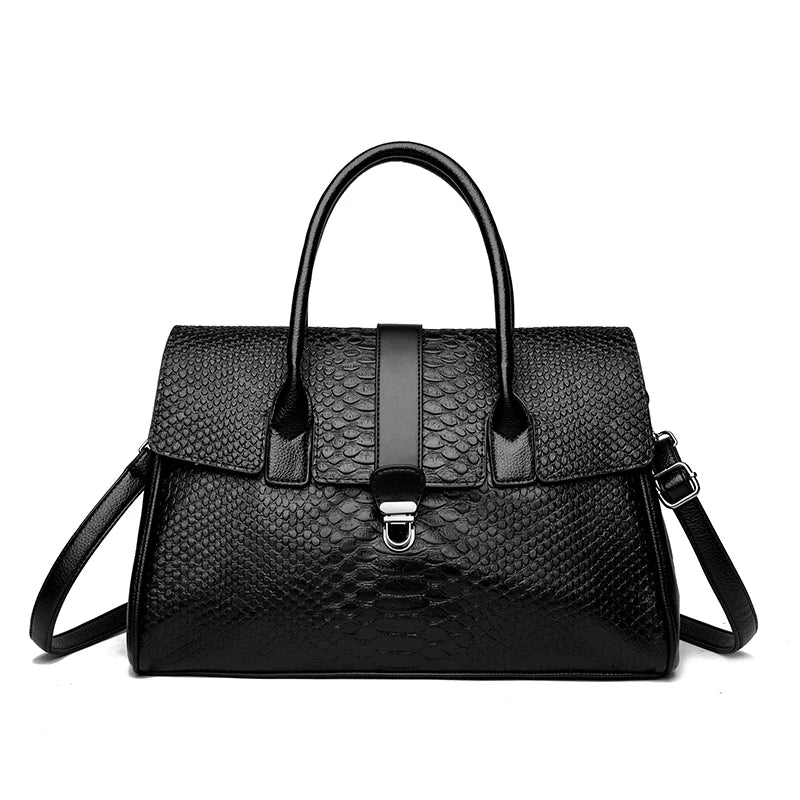 Bolso grande de alta calidad con estampado de serpiente, bolsos de piel, bolso de hombro para mujer, bolso de compras para mujer, bolso de mano informal de moda, bolso de mano Sac