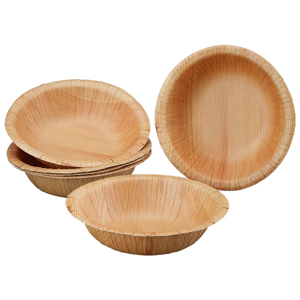 10/20 unidades de platos rectangulares desechables de madera, bandeja de papel, vajilla para postres, pan y ensaladas, accesorios de mesa para cenas y fiestas.