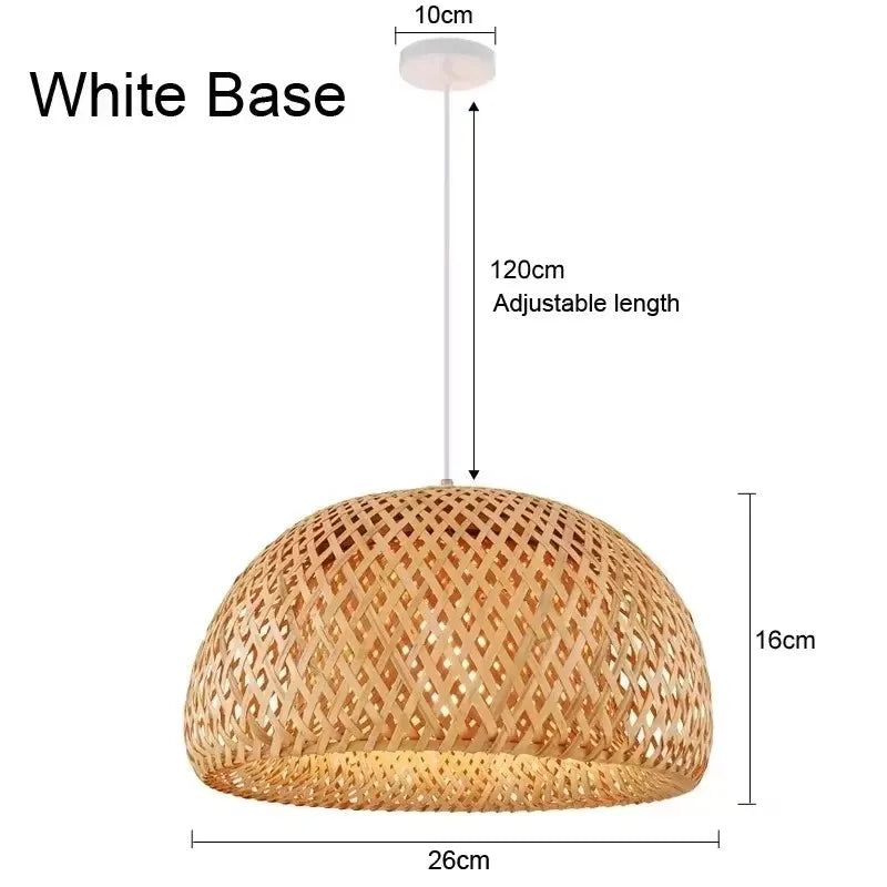 Lámpara colgante de bambú de última moda, luces de techo de ratán y mimbre, trenzado tejido a mano, suspendida, para el hogar y el comedor, decoración interior trenzada.
