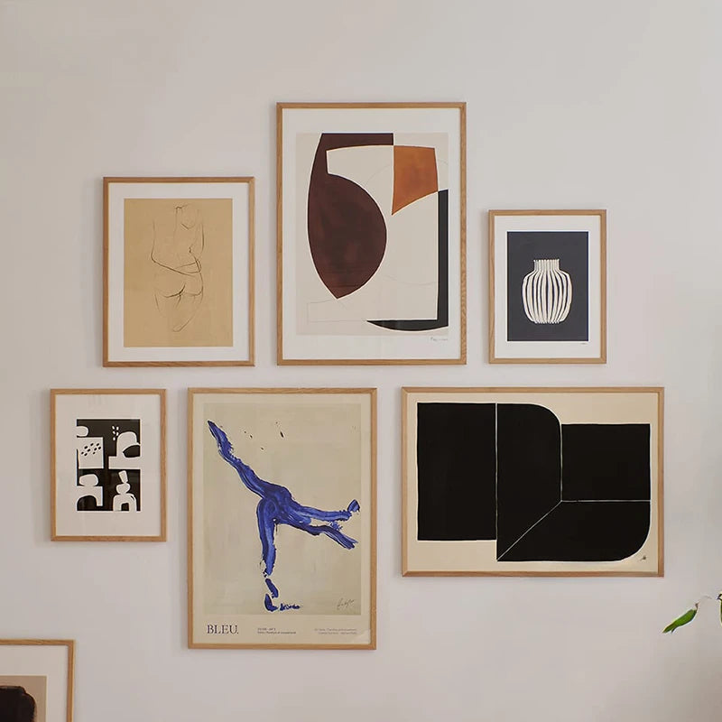 Arte mural minimalista escandinavo, moderno, retro, abstracto, lienzo HD, impresión en póster, decoración para el hogar, dormitorio, sala de estar.