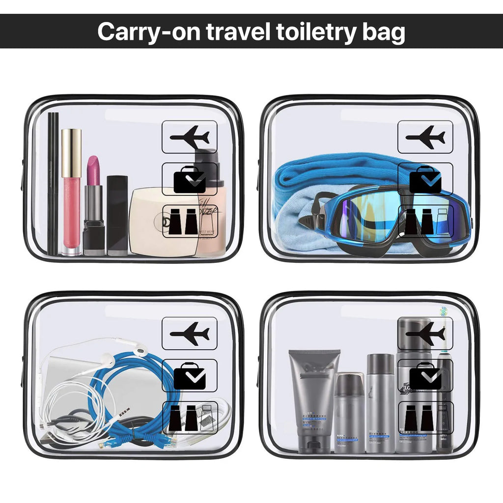 2 neceseres de viaje transparentes para líquidos, equipaje de mano aprobado por la TSA, neceser de maquillaje y cosméticos, bolsa que cumple con las normas de los aeropuertos.