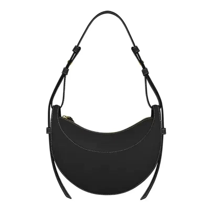 Bolso de hombro de moda para mujer 2026, bolso en forma de media luna, bolso bandolera con cremallera de diseño exclusivo.