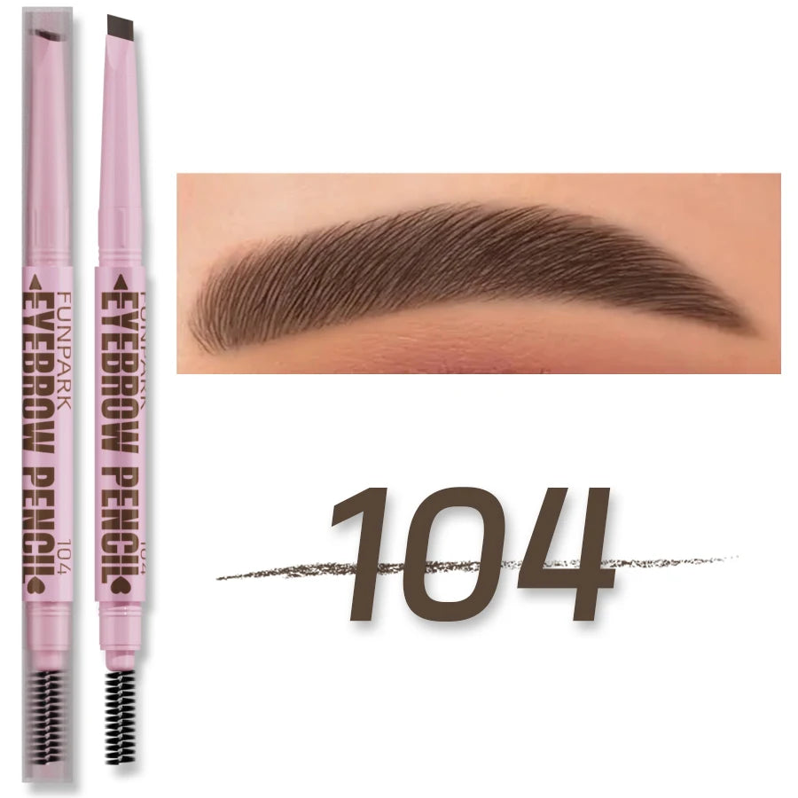 Lápiz de cejas 2 en 1, maquillaje profesional para mujer, 5 colores, resistente al agua, pincel para tatuaje de cejas, larga duración.