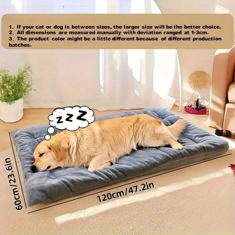 Cama grande de felpa para perros, sofá cama de poliéster supersuave y grueso para mascotas, colchoneta para jaula de perros, cama para perros pequeños, medianos y grandes.