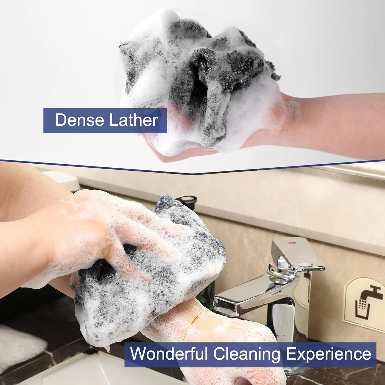 Toalla exfoliante para baño, paño para lavar el cuerpo y la espalda, esponja suave para ducha, accesorios esenciales de limpieza para el baño.
