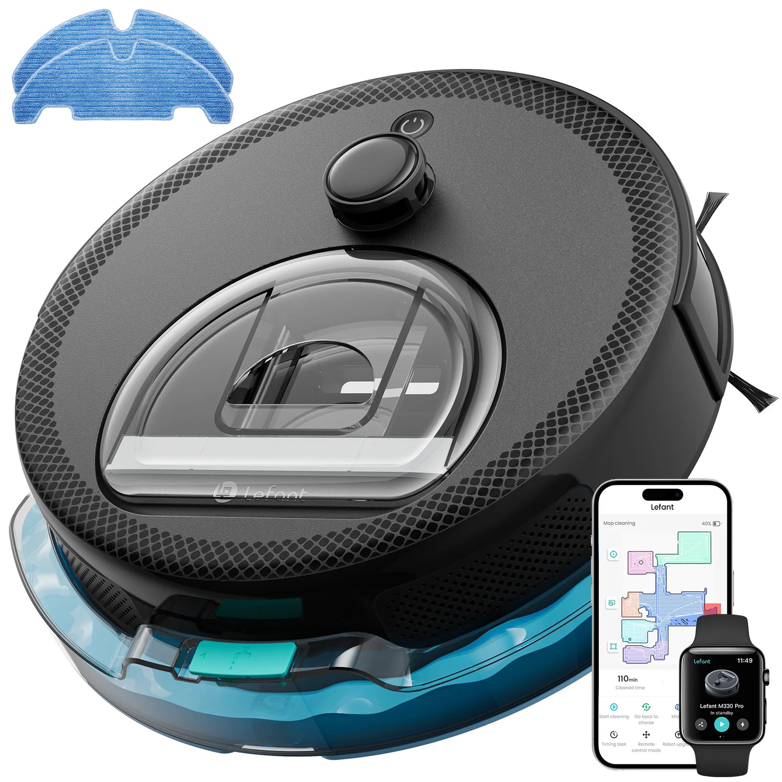 Robot aspirador Lefant M330 Pro M 330S y combinación MIP 5000 Pa dTOF LiDAR Navegación Alexa/Google/WiFi Ideal para T