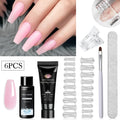 MEET ACROSS Kit de gel para extensión de uñas de 20 ml, gel duro de construcción rápida, acrílico, cristal blanco nude, esmalte de uñas de gel UV.