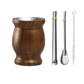 Juego de mate de acero inoxidable con doble pared, incluye 2 bombillas, una calabaza para mate con pajita y un cepillo de limpieza.