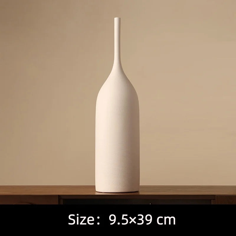 Jarrón nórdico minimalista Morandi Jarrón de cerámica vintage con textura cepillada Jarrón de cerámica vintage con textura cepillada Decoración del hogar