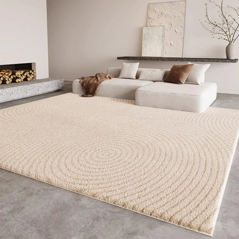 Alfombra de aseo suave y mullida, estilo crema, para sala de estar, alfombra grande para dormitorio, alfombra de suelo gruesa y afelpada.
