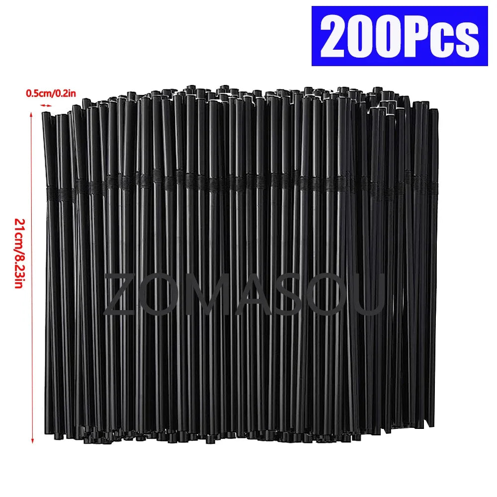 50-3000 unidades de pajitas negras y multicolores para bebidas, cócteles, fiestas, bodas, cocina, accesorios de cocina
