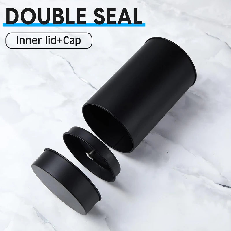 Bote de hojalata para té a granel, 473 ml (16 oz), redondo, con doble cierre hermético y tapa. Contenedor para guardar café y azúcar en la cocina.