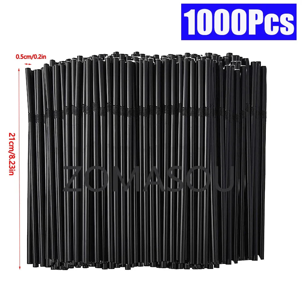 50-3000 unidades de pajitas negras y multicolores para bebidas, cócteles, fiestas, bodas, cocina, accesorios de cocina