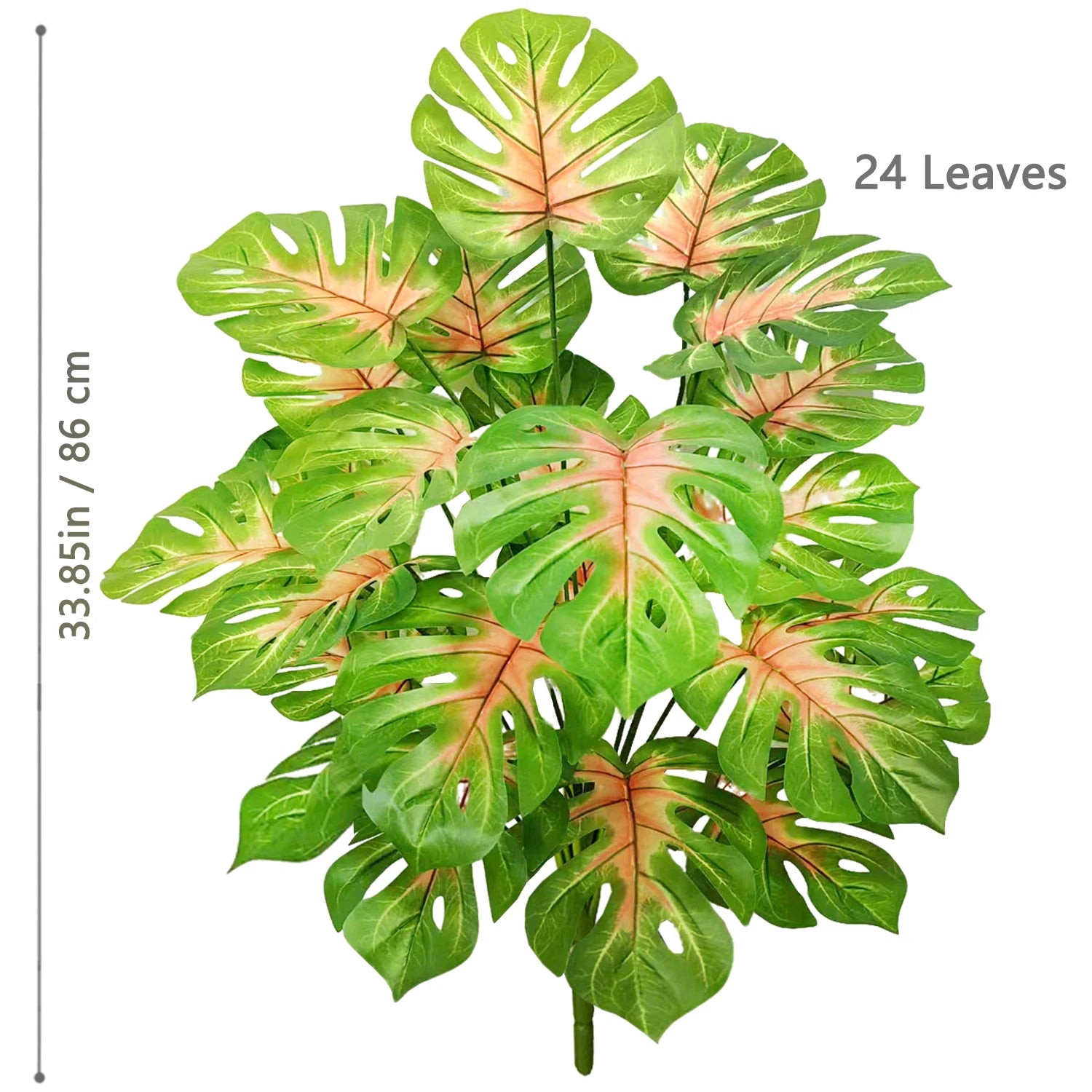 Planta Monstera artificial de 52-104 cm (40,94 pulgadas), palmera falsa de plástico con hojas verdes, ideal para la decoración del hogar, jardín, habitación u oficina.