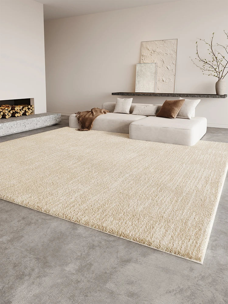 Alfombra de aseo suave y mullida, estilo crema, para sala de estar, alfombra grande para dormitorio, alfombra de suelo gruesa y afelpada.