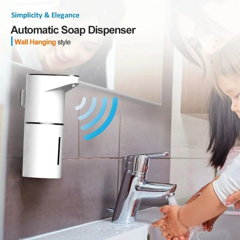 Nuevo dispensador automático de jabón en espuma 2026, máquina inteligente para baño con carga USB, color blanco, fabricado en ABS de alta calidad.