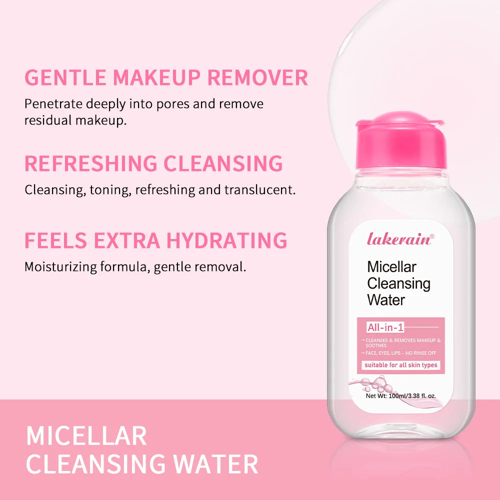 Agua micelar Garnier de 100 ml, limpiador facial hidratante, desmaquillante profundo, agua limpiadora, refrescante, hidratante, limpiadora de la piel.
