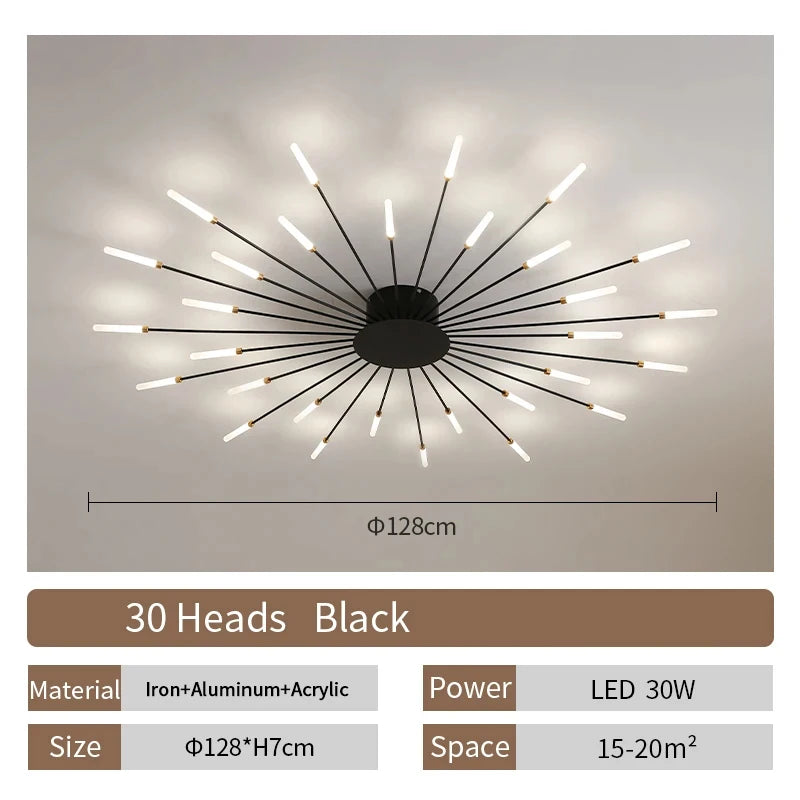 Lámpara de techo LED con forma de flor de diseño nórdico para comedor y sala de estar, iluminación Sputnik para decoración del hogar, cocina, dormitorio infantil, lámpara de araña