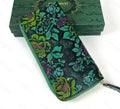 Cartera larga de lujo de diseño vintage, estilo bohemio, versátil, tarjetero, cartera multifuncional para mujer, estuche portátil para tarjetas.