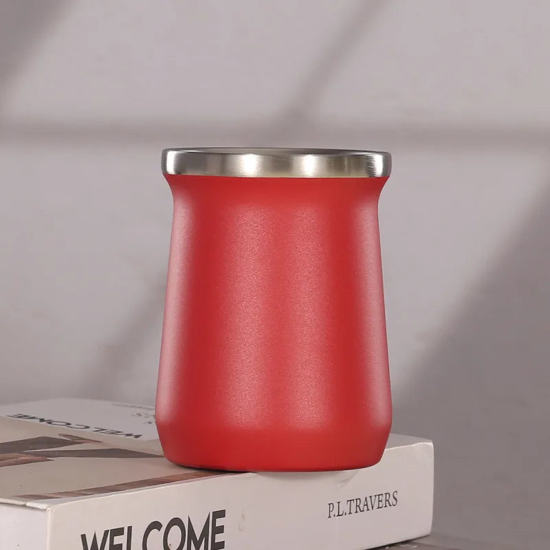 Mate de doble pared con diseño creativo de Sudamérica, termo de 240 ml (8 oz) para  mate.