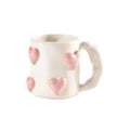 Taza de cerámica rosa con forma de corazón de AhunderJiaz, juego de tazas de café para el hogar, juego de utensilios de cocina, regalo de cumpleaños, decoración del hogar.