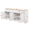 Comanlai Multi-Storage Sideboard Scandinavian Modern Buffet Cabinet 3 Drawers 4 Doors Storage Cabinet For Dining Living Room