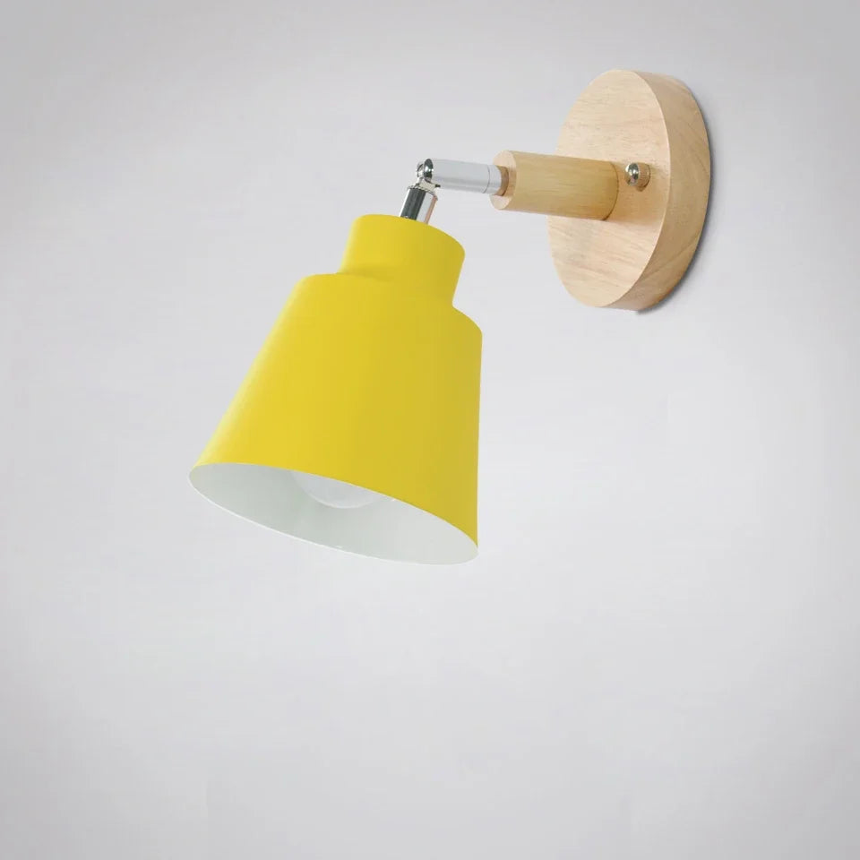 Aplique de pared nórdico para interiores, bricolaje, E27, madera, 6 colores, enchufe EU/UL, 350°, lámparas de pared para sala de estar, dormitorio, pasillo, apliques.