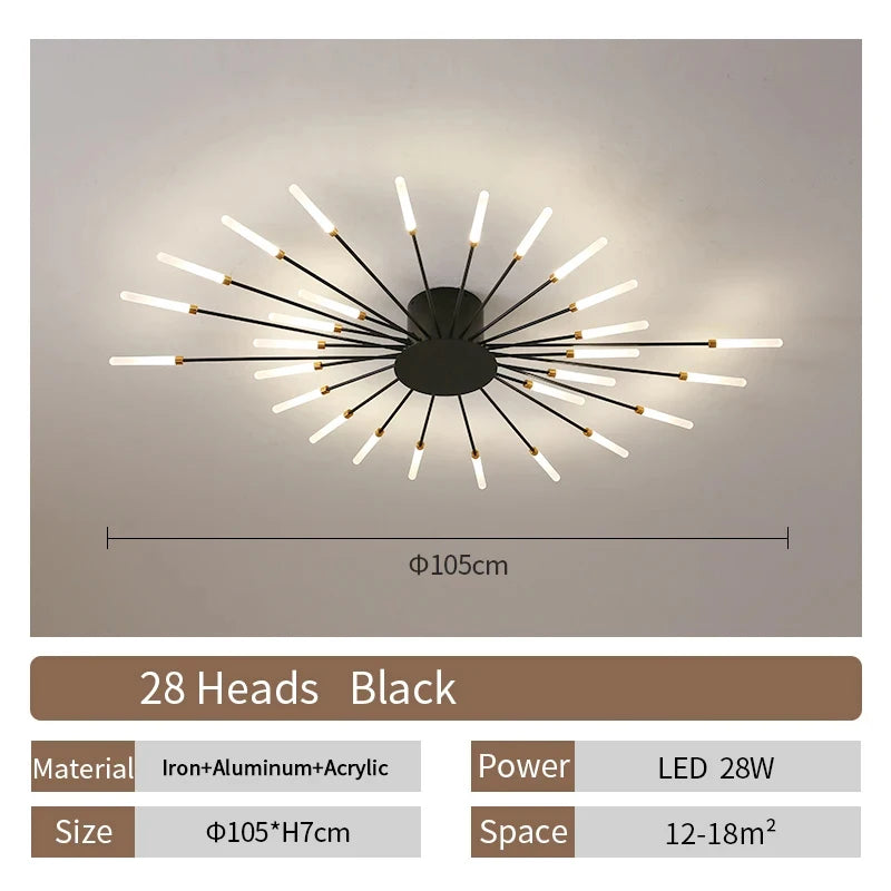 Lámpara de techo LED con forma de flor de diseño nórdico para comedor y sala de estar, iluminación Sputnik para decoración del hogar, cocina, dormitorio infantil, lámpara de araña