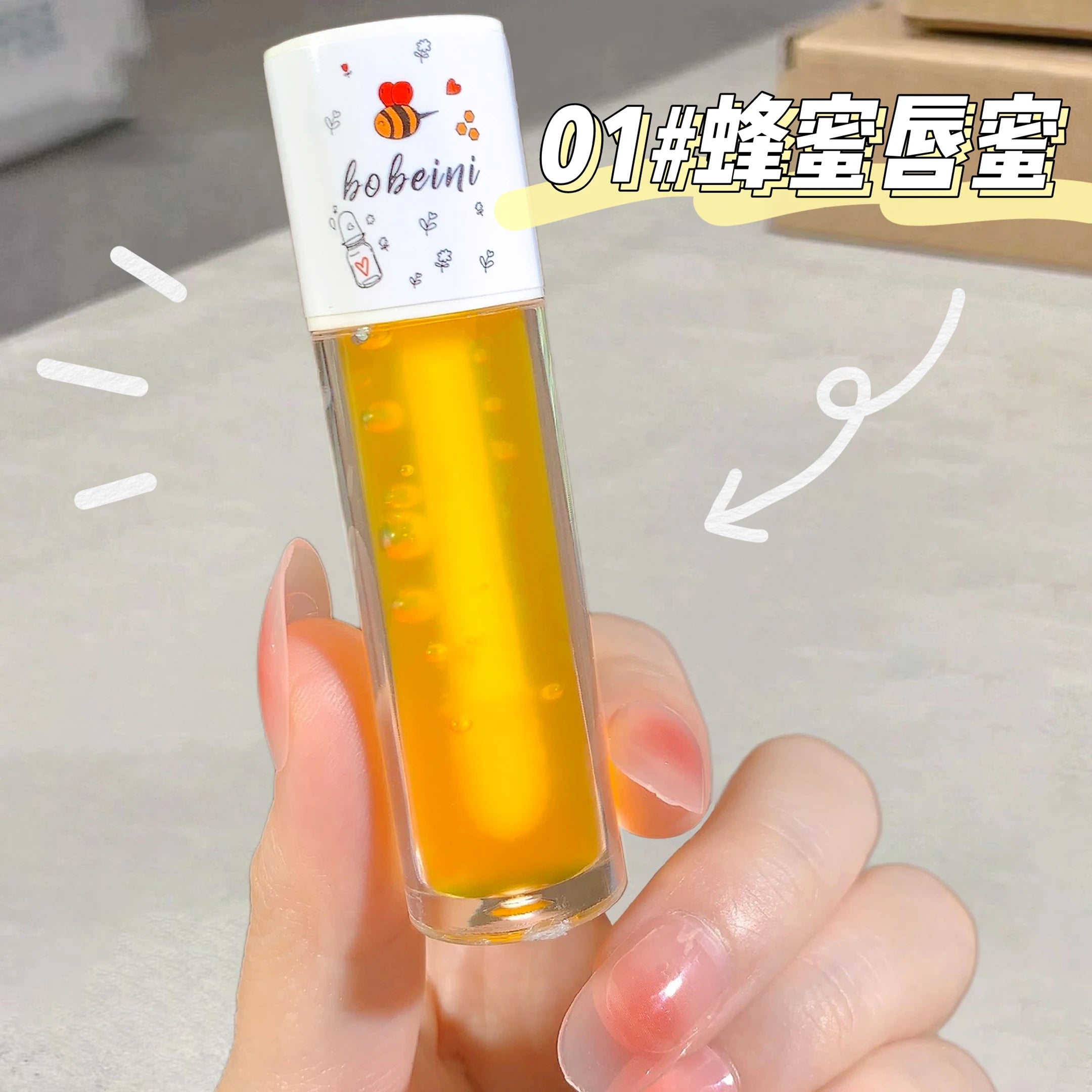 Aceite labial de miel y melocotón, voluminizador, hidratante, no pegajoso, brillo, bálsamo labial líquido transparente de larga duración.