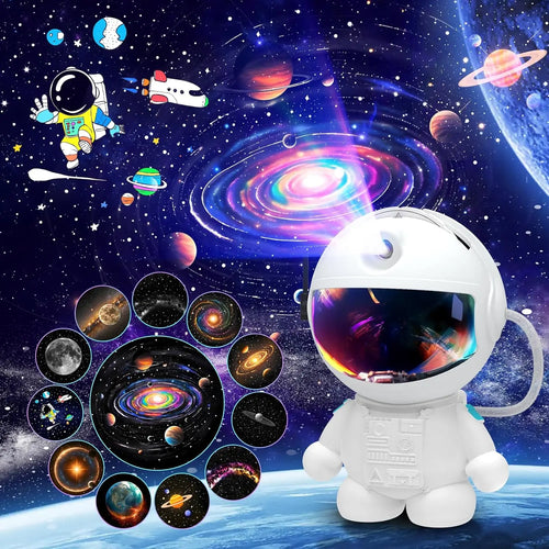 Astronaut Galaxy Projector Star Projector with 12 Space Films Planetarium Projector Night Light Nebula for Adult Game Room Decor