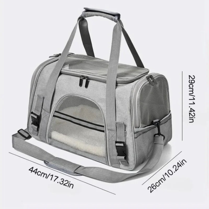 Mochila transportadora para mascotas, portátil, transpirable, plegable, bolso de hombro, bolsas transportadoras para gatos y perros, bolso de mano para viajes con mascotas.
