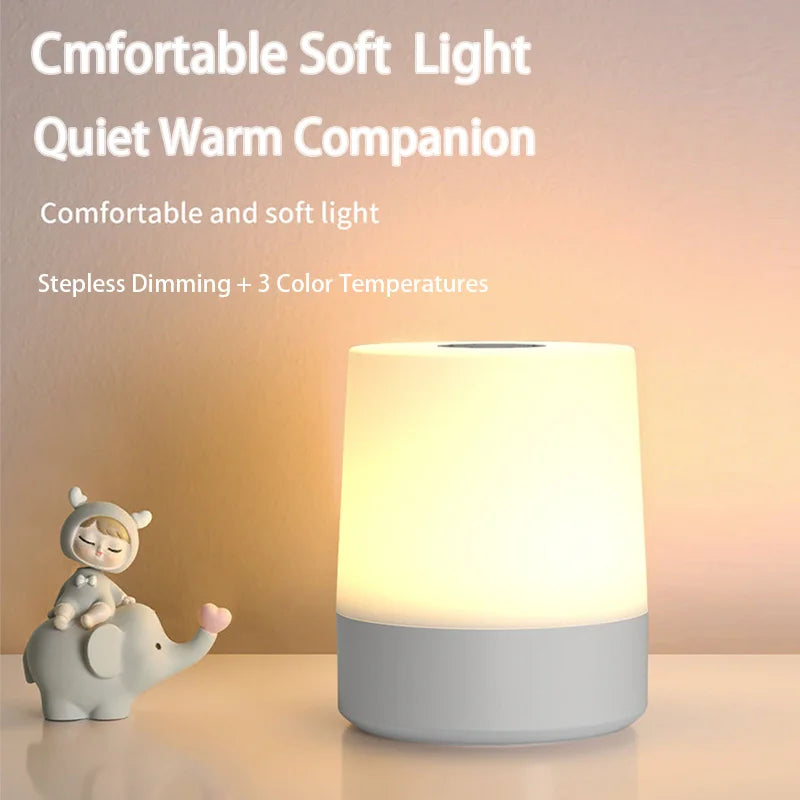 Lámparas de noche LED para mesita de noche, 3 colores, regulables, recargables, para escritorio, iluminación decorativa para dormitorio, lámparas de mesa táctiles para lectura.