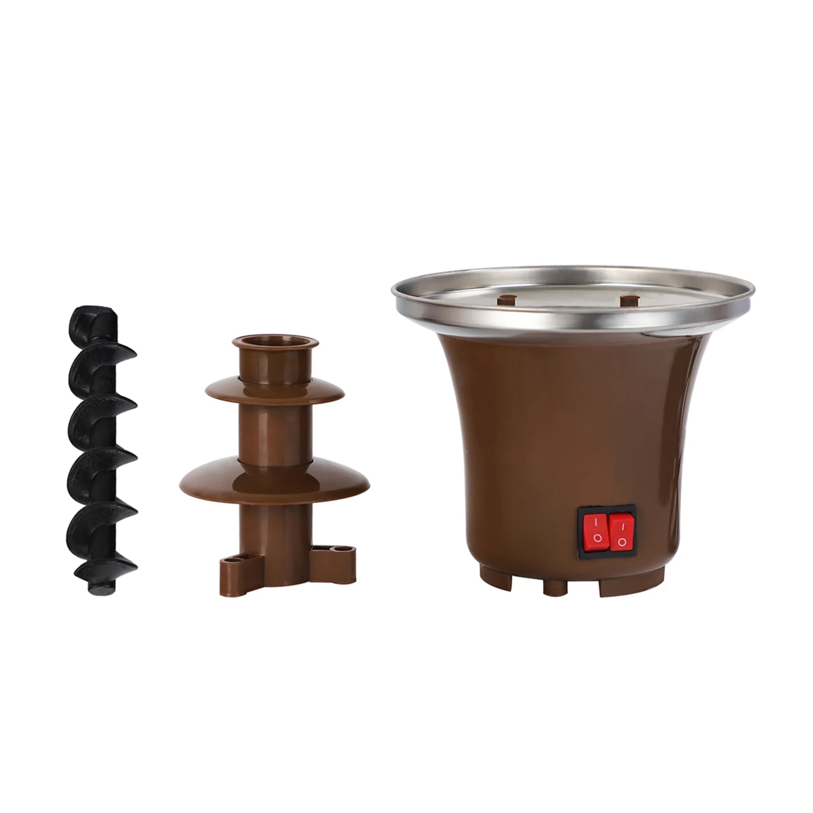 Fuente de chocolate doméstica de tres niveles, fondue de chocolate fundido, máquina de lava de chocolate para derretir chocolate, torre de chocolate,