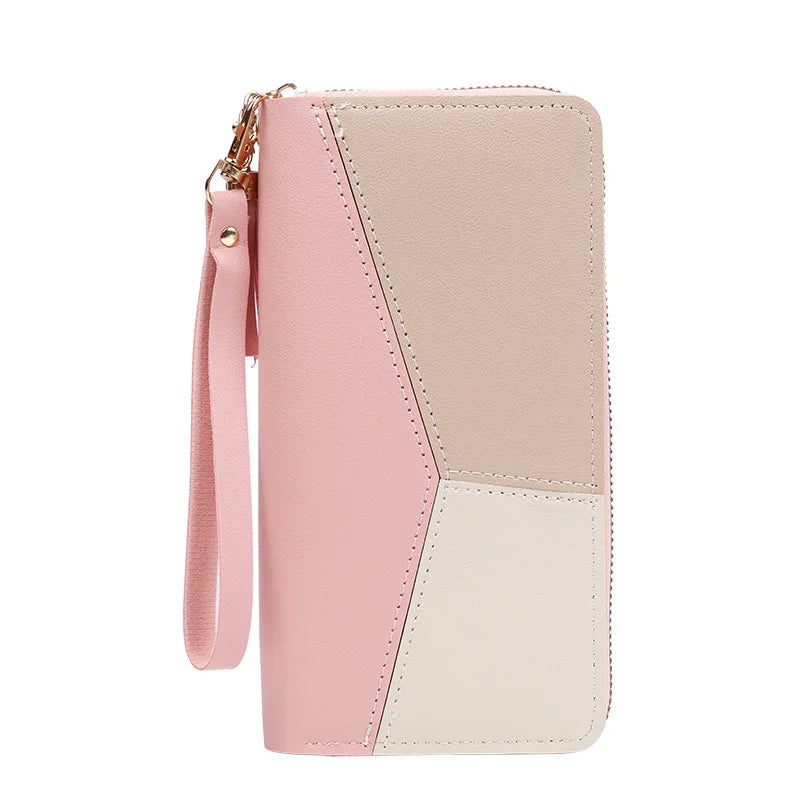 Carteras de moda con cremallera para mujer, bolsos largos, monederos, tarjeteros y carteras de piel sintética.