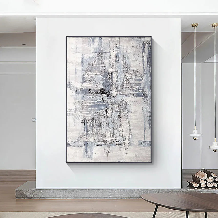 Pintura al óleo abstracta nórdica, lienzo hecho a mano, mural decorativo acrílico sin marco, imagen colgante para sala de estar, dormitorio, pasillo, porche.