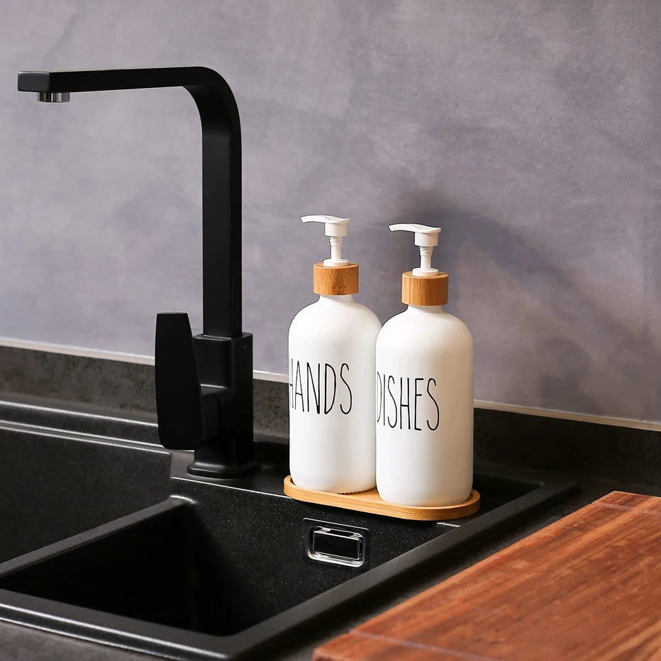 Dispensador de jabón líquido para platos de 500 ml, recargable, para baño, jabón de manos, champú, gel de ducha, líquido, subbotellado, accesorios de cocina.