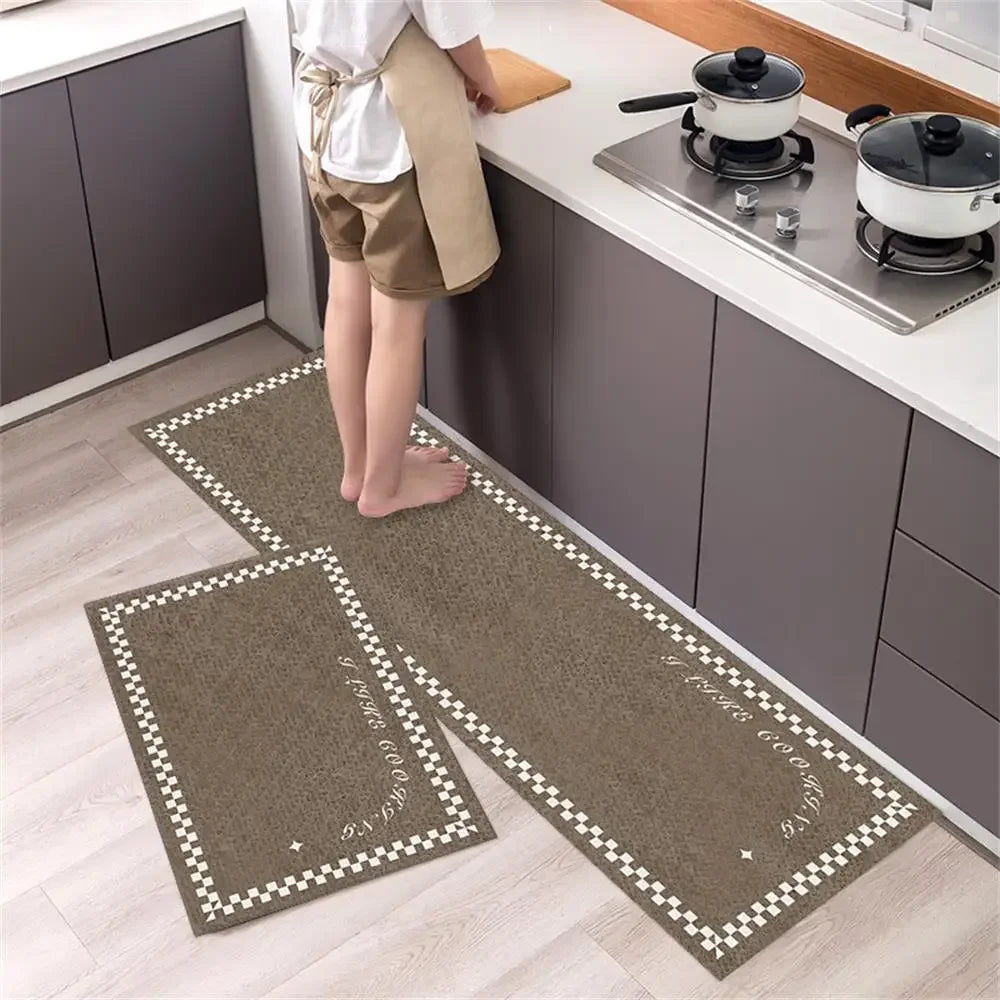 Alfombra para el suelo de la cocina, el dormitorio, la sala de estar, la mesita de noche, el pasillo, la alfombra suave lavable, antideslizante, el felpudo de entrada del baño.