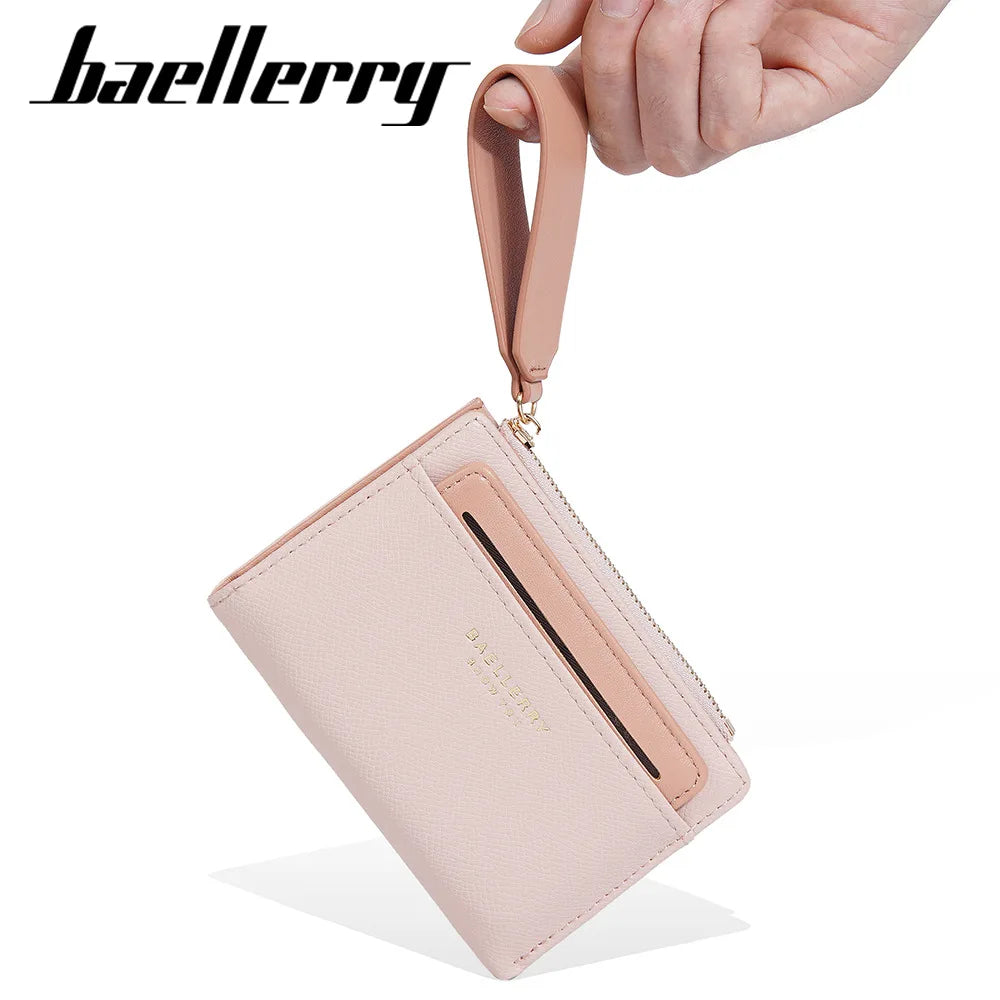 Nueva cartera para mujer con cremallera corta, elegante y de alta gama, con múltiples ranuras para tarjetas, tarjetero japonés y coreano para mujer.