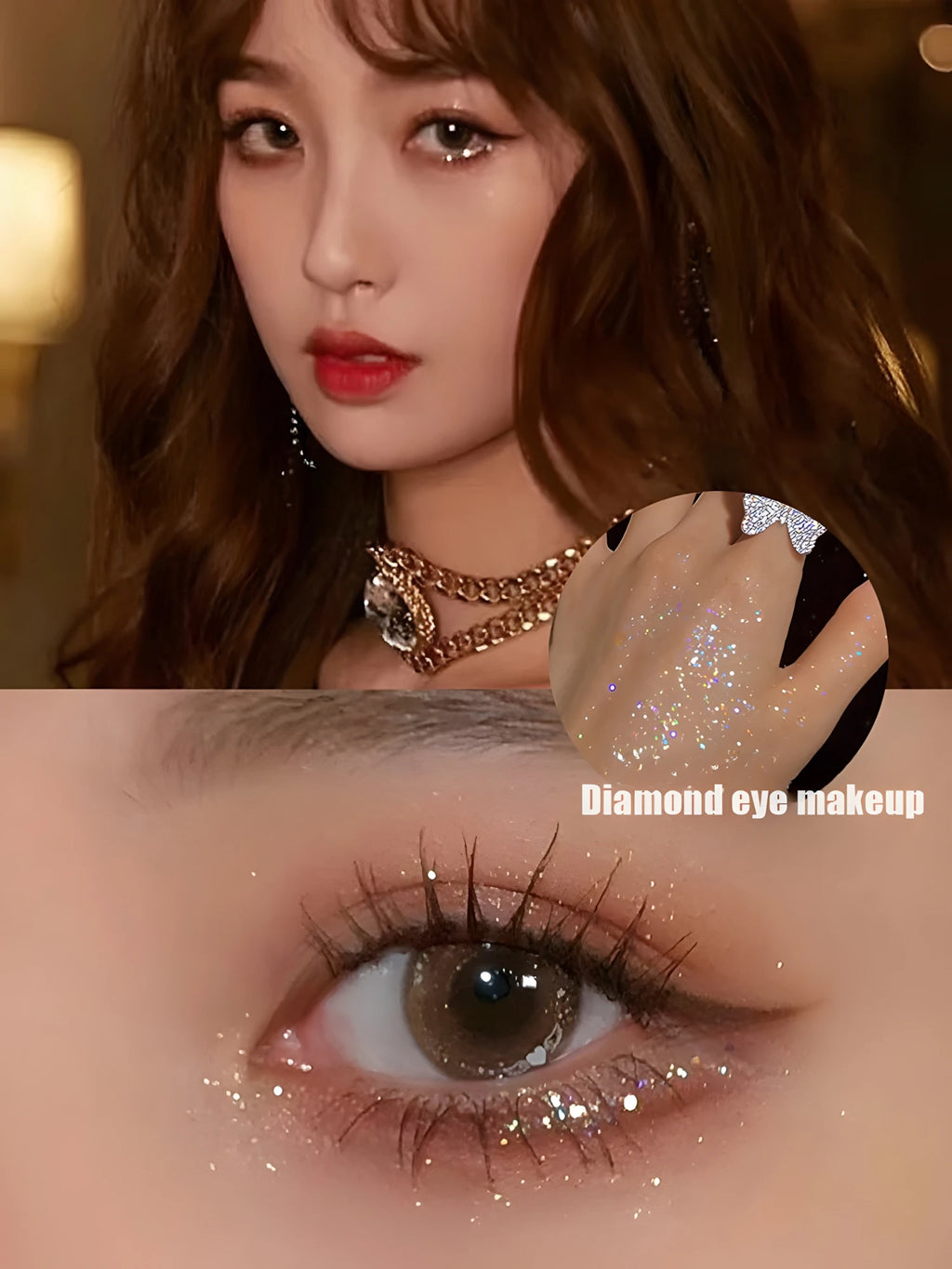 Paleta de sombras de ojos Christmas Snowflake de 9 colores: polvo fino y fácil de aplicar con tonos brillantes, camaleónicos y nacarados en color coral.