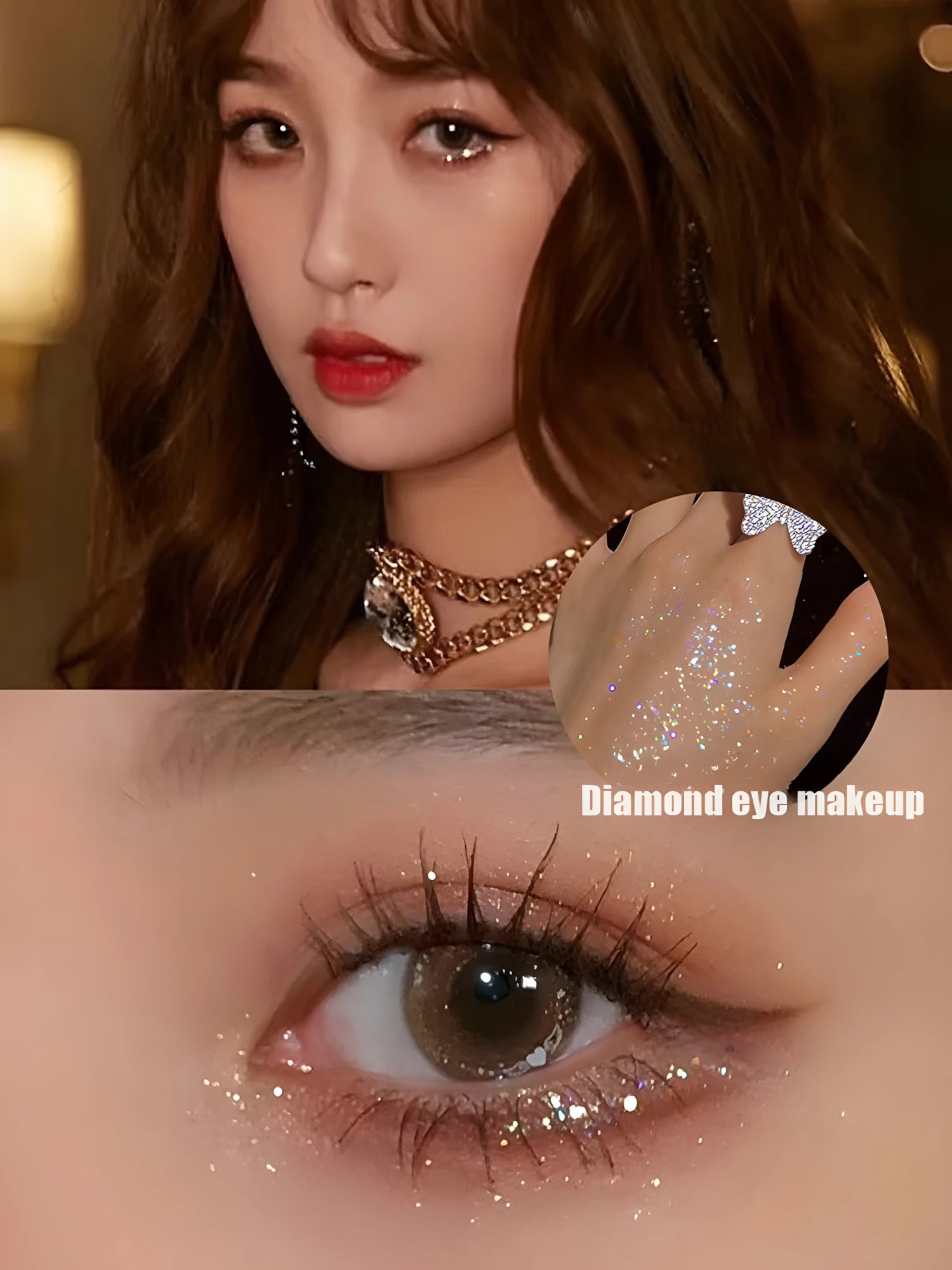 Paleta de sombras de ojos Christmas Snowflake de 9 colores: polvo fino y fácil de aplicar con tonos brillantes, camaleónicos y nacarados en color coral.