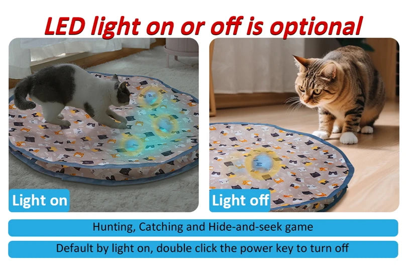 Juego de fundas para pelotas interactivas para gatos, rodadura rápida en bolsa, juguete para gatitos de escondite, juguete interactivo para gatos activado por movimiento, para interiores