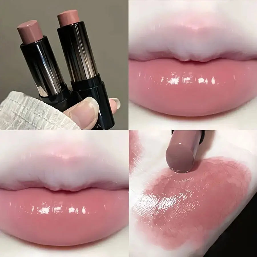 Labial rojo-marrón, labial hidratante resistente al agua, labial con efecto espejo, brillo labial, maquillaje natural de larga duración