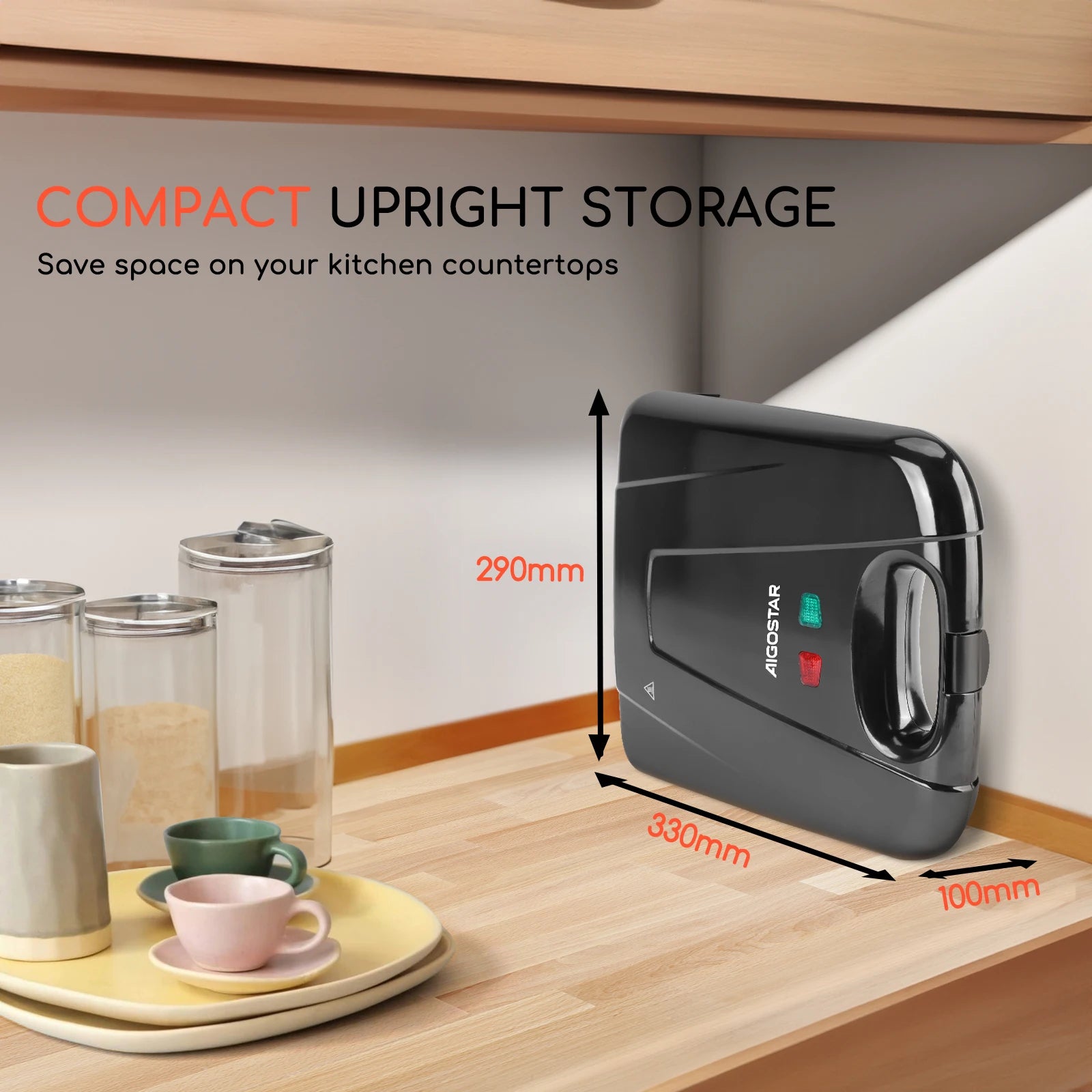 Sandwichera XXL para 4 sándwiches, revestimiento antiadherente, calentamiento rápido, indicador LED, libre de BPA, 1400 W