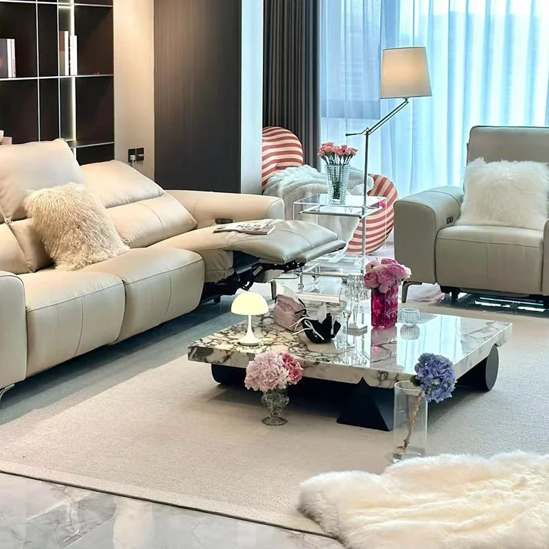 Italian Calacatta Square Coffee Table, Minimalist Luxury for All Spaces, Heat & Scratch Resistant, Customizable